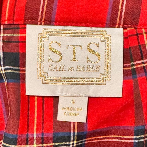 Sail to Sable Vibrant Red Tartan Pants - Picture 3 of 3